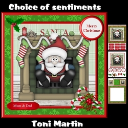 Santa coming down the chimney mini kit