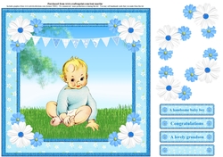 New Baby Boy Card Topper & Decoupage