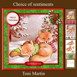 Christmas Fox Couple Card Mini Kit & Decoupage
