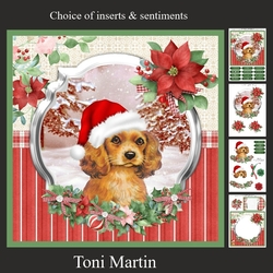 Christmas time puppy card mini kit & decoupage