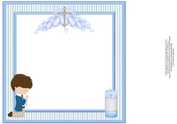 First Holy Communion Boy (brunette) Card Insert - Blank