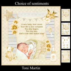 New Baby Neutral Unisex Card Mini Kit & Decoupage
