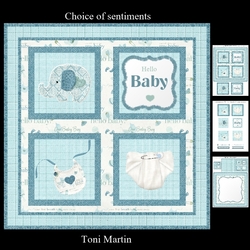 New Baby Boy Squares Mini Kit & Decoupage