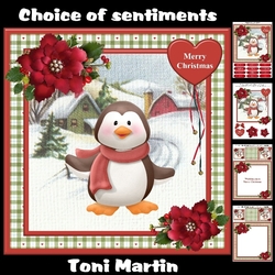 Christmas Penguin Card Mini Kit & Decoupage