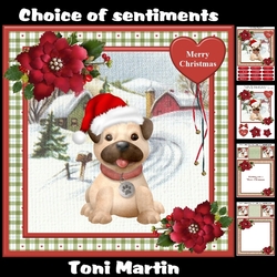 Christmas pug mini kit & decoupage