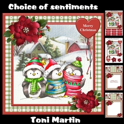 Three chilly penguins christmas mini kit & decoupage