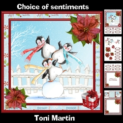 Acrobat Penguins Mini Kit with Decoupage