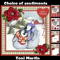 Christmas penguins mini kit & decoupage