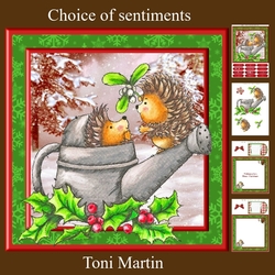 Hedgehog mistletoe kisses mini kit & decoupage