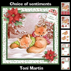 Foxes christmas mini kit & decoupage