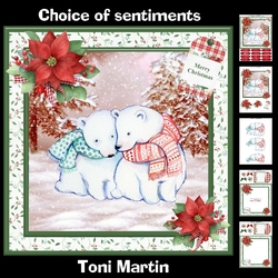 Polar bears christmas mini kit & decoupage