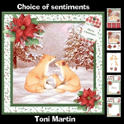 Fox family christmas mini kit & decoupage