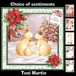 Rabbit family christmas mini kit & decoupage