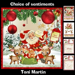 Santa & reindeers card mini kit & decoupage