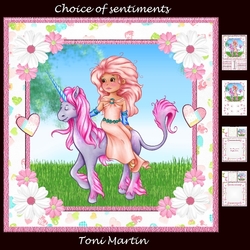 Princess & Unicorn 8x8 Card Mini Kit & Decoupage