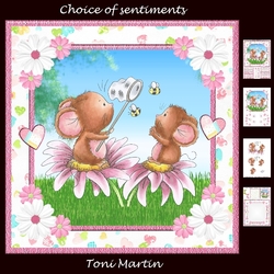Sweet mice catch 8x8 card mini kit & decoupage