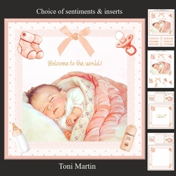 New Baby Girl Card Mini Kit & Decoupage