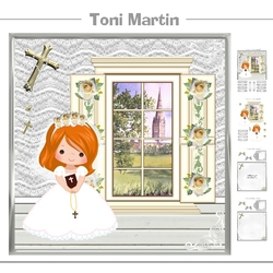 First Holy Communion Card Mini Kit & Decoupage (red hair)