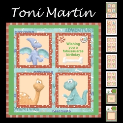 Dinosaur Birthday Quick Layer Card with Ages Mini Kit