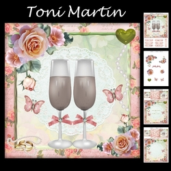 Wedding Toast 8x8 Card Mini Kit & Decoupage