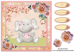 New Baby Girl Card Topper & Decoupage
