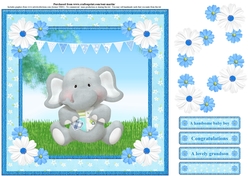 New Baby Boy Card Topper & Decoupage
