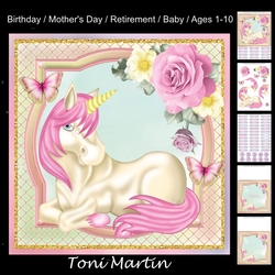 Pretty unicorn card mini kit & decoupage - Ages 1-10