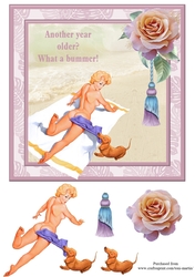Another year older? What a bummer! - Humorous Birthday Card Topper & Decoupage
