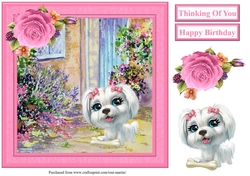 Cute Puppy Scene Topper & Decoupage