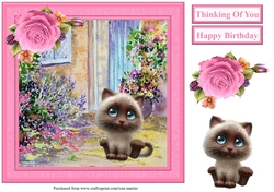 Cute Kitten Scene Topper & Decoupage