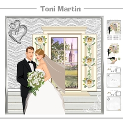Church Blessings Wedding 8x8 Card Mini Kit & Decoupage