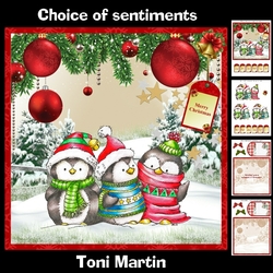Three chilly penguins christmas mini kit & decoupage