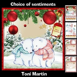 Polar bears christmas mini kit & decoupage