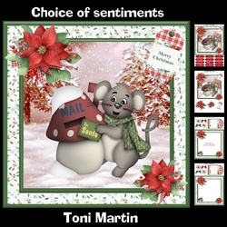 Letter for Santa - Christmas mouse card mini kit & decoupage
