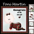Congrats on the wee yin - scottish tartan effect new baby mini kit (with bow)
