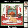 English bulldog puppy by the fire christmas mini kit & decoupage