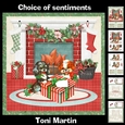 Christmas fireplace scene - cute puppies mini kit & decoupage
