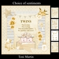 New Baby Twins Card Mini Kit & Decoupage