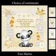 Panda - New Baby Neutral Unisex Card Mini Kit & Decoupage