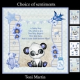 Panda - New Baby Boy Card Mini Kit & Decoupage