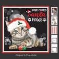 Santa Paws Decoupage Card Mini Kit 7x7 - Kitten
