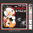 Santa Paws Decoupage Card Mini Kit 7x7 - Fox