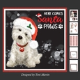 Santa Paws Decoupage Card Mini Kit 7x7 - Westie