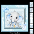 Baby Boy Elephant Decoupage Mini Kit