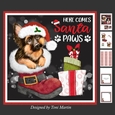 Santa Paws Decoupage Card Mini Kit 7x7 - Alsatian / German Shepherd