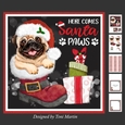 Santa Paws Decoupage Card Mini Kit 7x7 - Pug
