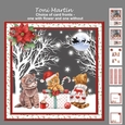 Cute Kittens Christmas Decoupage Card Mini Kit 7x7