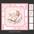 Christening Day Girl Decoupage Card Mini Kit 7x7