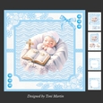 Christening Day Boy Decoupage Card Mini Kit 7x7