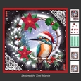 Poinsettia Wreath Christmas Kingfisher Decoupage Card Mini Kit 7x7